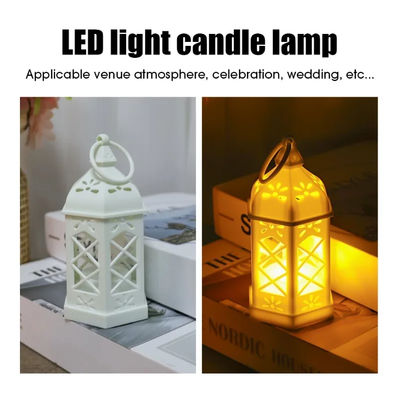 Retro Desktop Lamp Atmosphere Decoration Creative Gift Hexagonal Wind Lamp Candle Lamp Led Wind Lamp Portable Small Horse Lamp