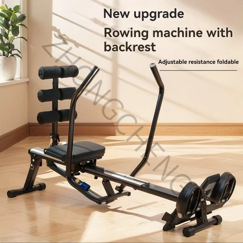 مسند الظهر آلة التجديف معدات تدريب اللياقة البدنية الهيدروليكية قابلة للطي المقاومة الصامتة حامل هاتف التجديف الصغيرة #3