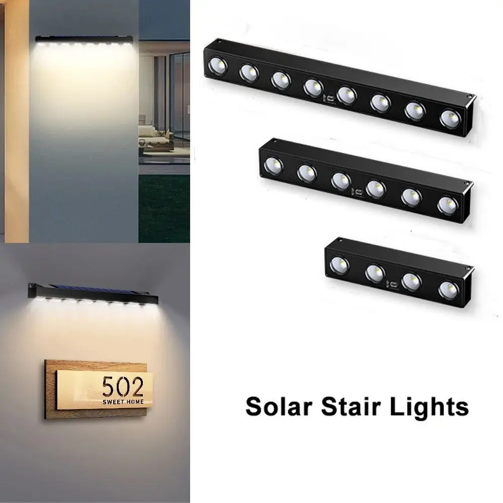 Durable 4/6/8 LED Solar Wall Light Bright Outdoor Solar Powered Lamp Waterproof Wall Sign Light Garden Decoration