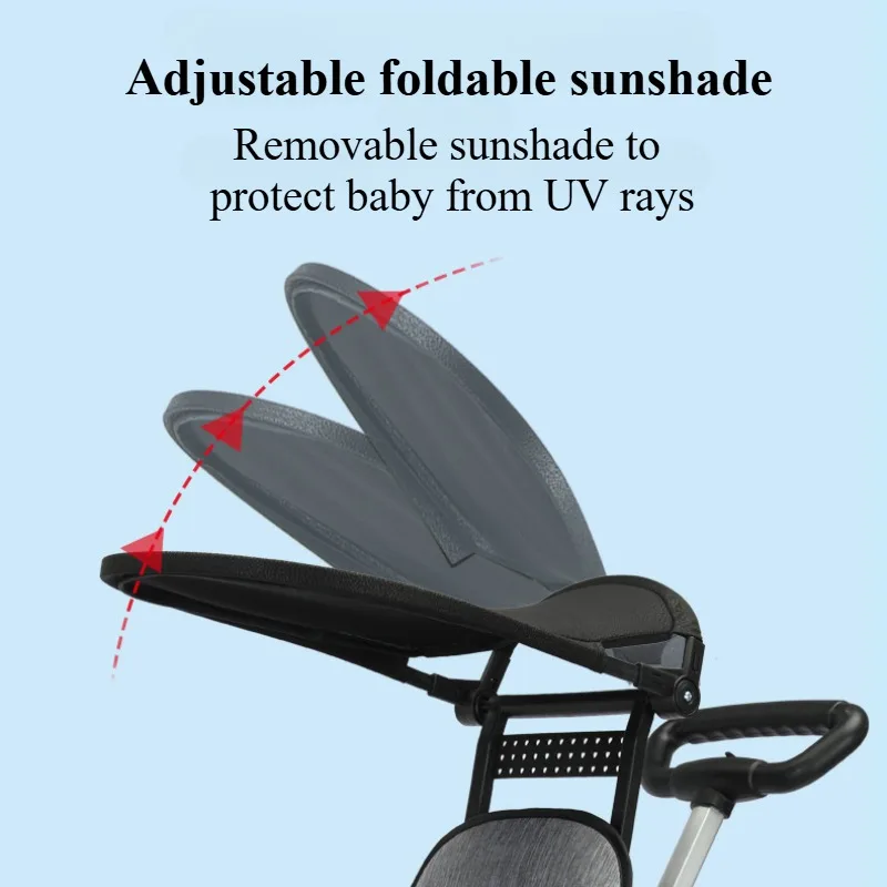 Składany wózek dziecięcy Lekki wózek dziecięcy 360° °   Podwójny hamulec uniwersalny z regulacją wysokości, nie trzeba złożyć