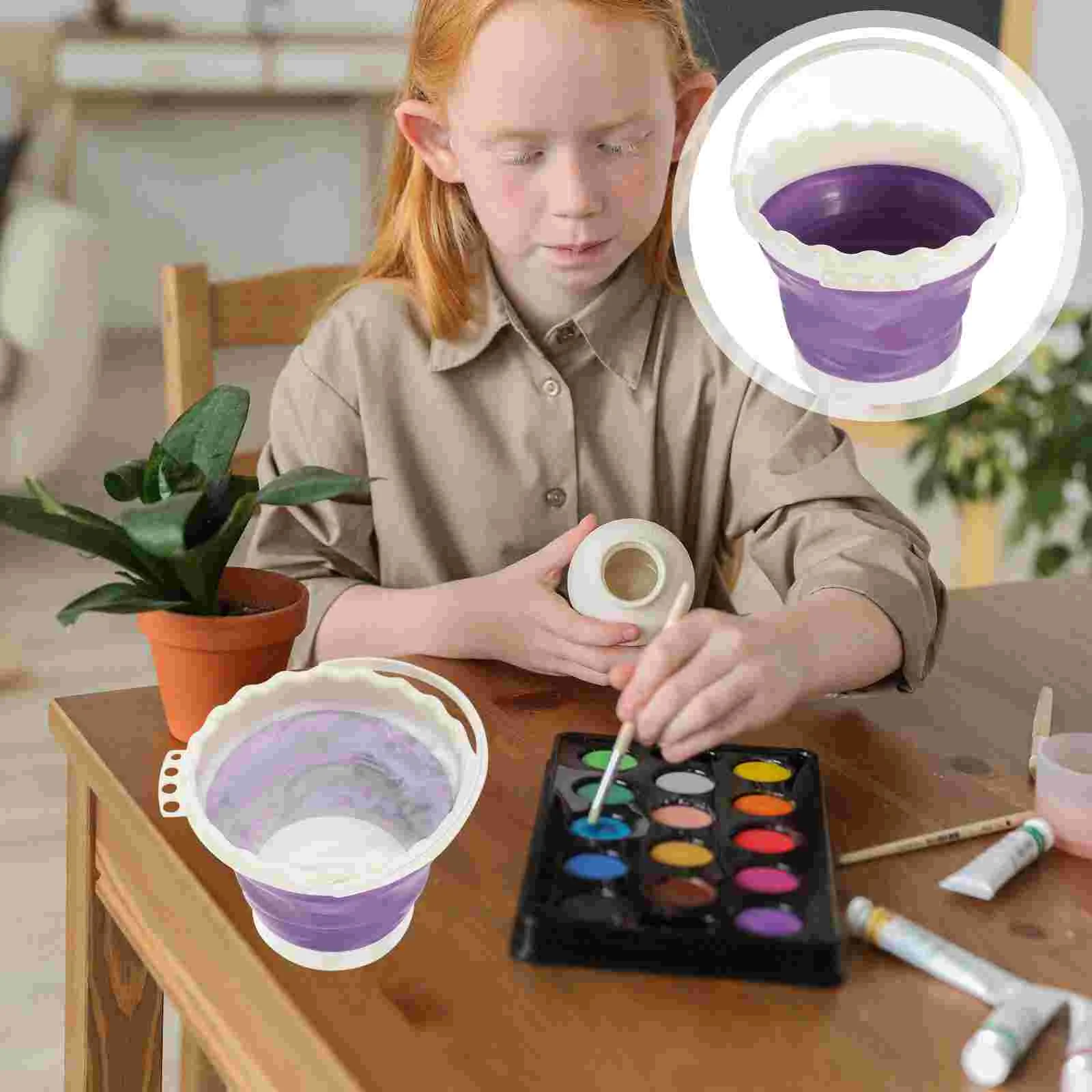 

Buckets Paint Brush Washer Painting Washing Compartment for Watercolor Creative