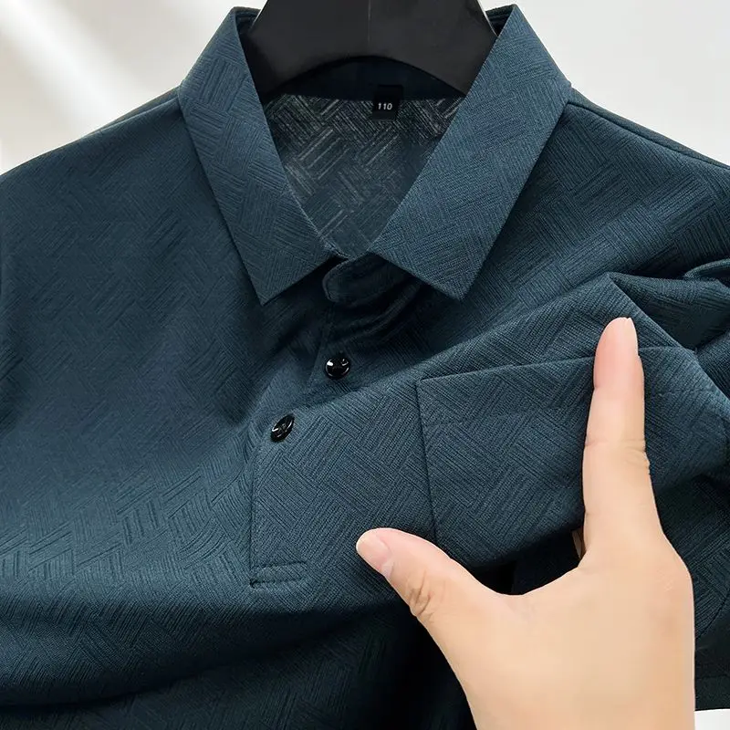 Men's Summer Casual Polo Shirt Breathable Cool Solid Color Polo Top With Real Pocket For Daily Wear