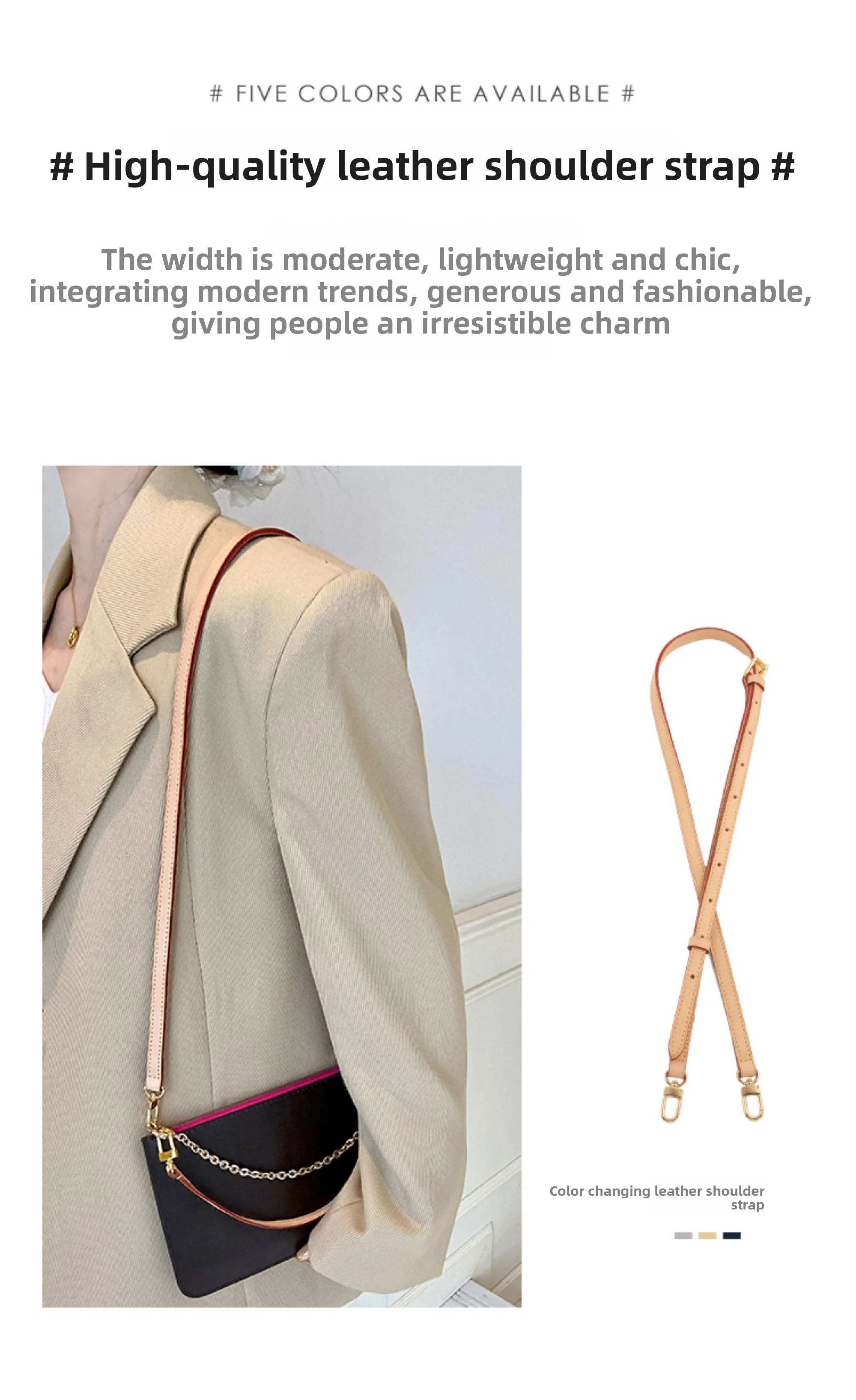 Bag Shoulder Strap For Lv Neverfull Bag Leather Bag Strap Extension Chain Underarm Bag Belt Crossbody Replacement Accessories