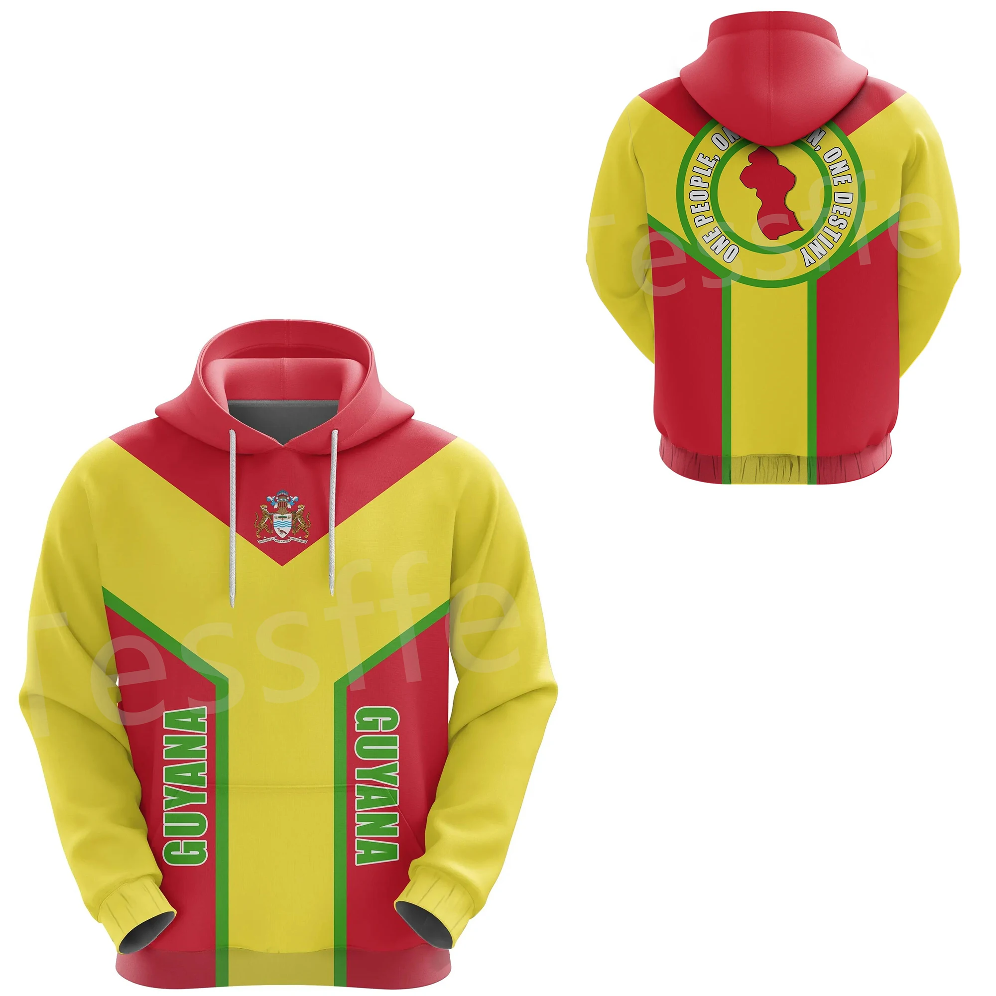 Tessffel South America County Guyana Flag Tribe Tattoo Retro Tracksuit 3DPrint Men/Women Pullover Casual Funny Jacket Hoodies 14