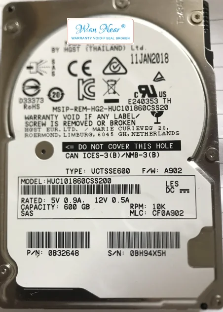 

Для HUC101860CSS200 600G 12G 10K 2,5 SAS