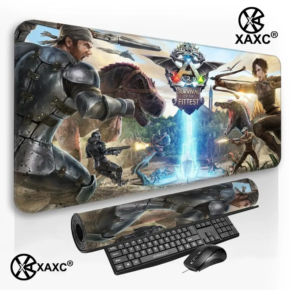 Tapis de souris pour gamer dinosaure Ark Survival Evolved XAXC, grand tapis de souris pour jeux, impression HD, imperméable, XXL, pour PC et ordinateur portable
