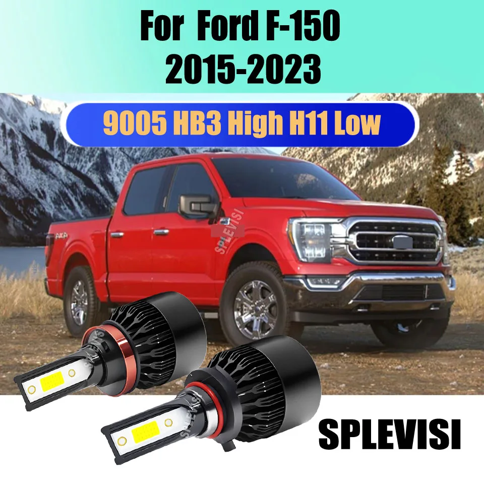 

LED 60W White Headlight Hi Low Beam Lamps - Ideal for Off-Road & Night Driving For Ford F-150 2015 2016 2017 2018 2019 2020-2023