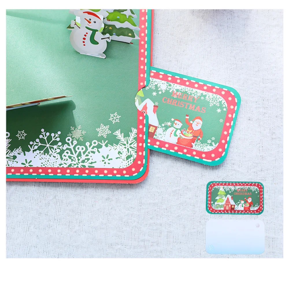 Premium 3D Christmas Wreath Card Artistic Paper Sculpture For Unigift Holiday Greeting Gift Personalized Message Card