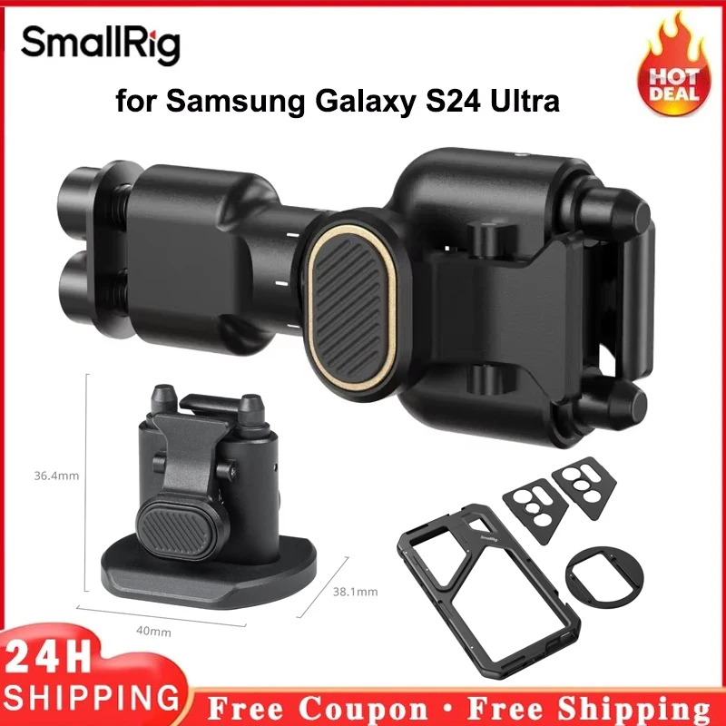 SmallRig for Samsung Galaxy S24 Ultra Photography H11 Quick Release Adapter (Acra) for All Mobile Video Cages, 4609/ 4610/4601