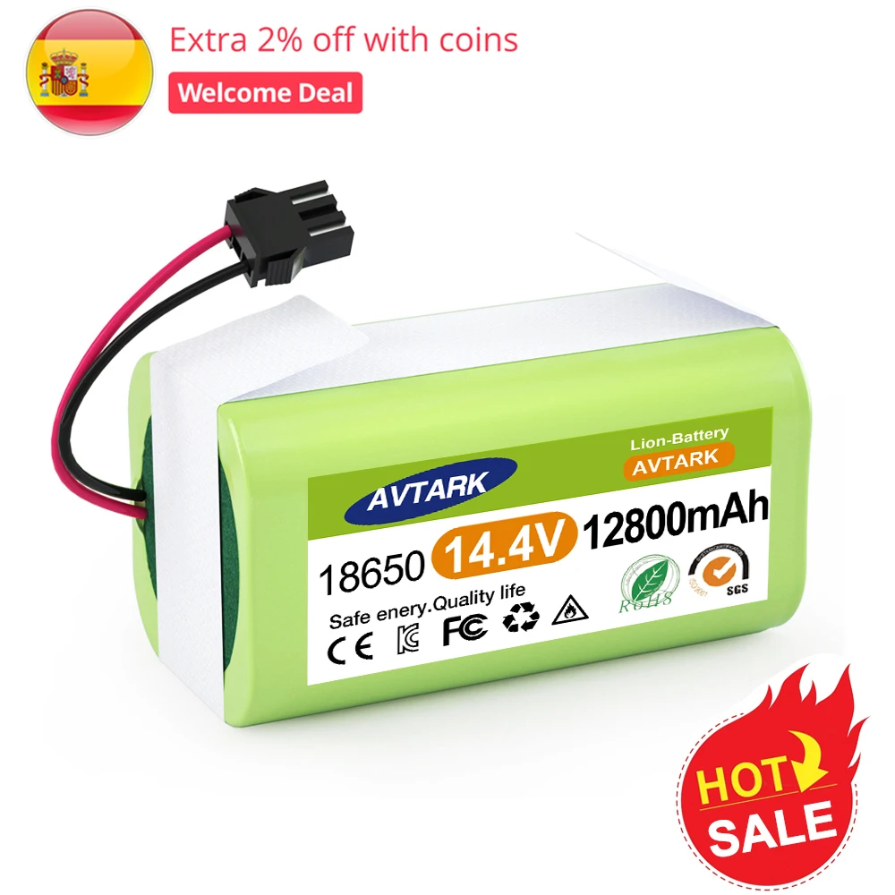 

4S1P 14.4V 12800mAh Li-ion Battery for Conga Excellence 990 1090 Ecovacs Deebot N79S N79 DN622 Eufy Robovac 11 11S 12 35C X500