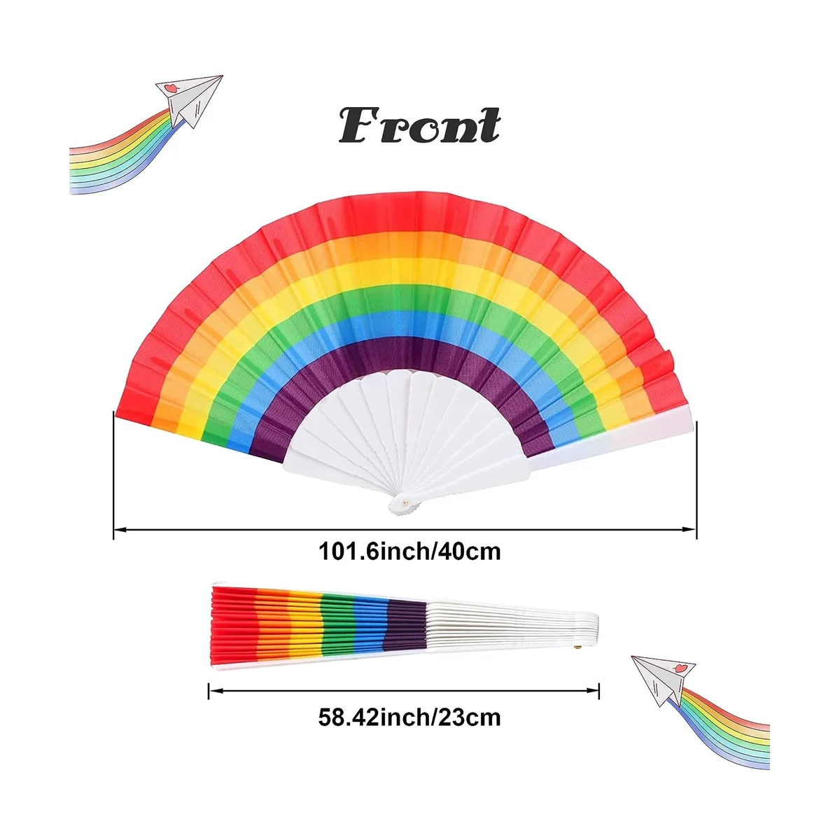 Rainbow Fan Pride Folding HandHeld Fans Gay Pride Accessories Rainbow Accessories Decorations Pride Month