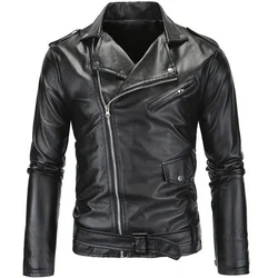 Men's Turn-lapel Pu Jacket Coat Outside Spring and Autumn Street Trendy Men's Personality Simple Punk Fan Coat