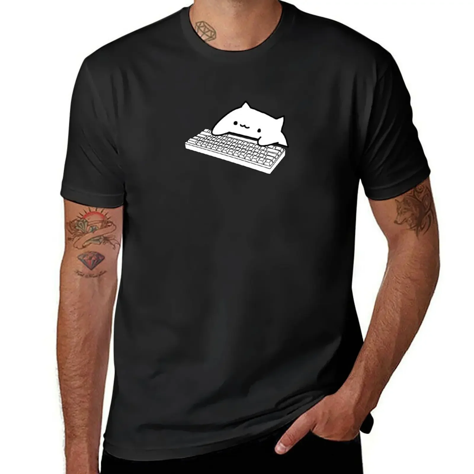 Bongo Cat Mechanical Keyboard T-Shirt man t shirt oversized t shirt cheap stuff basketball graphic tees clothes for men