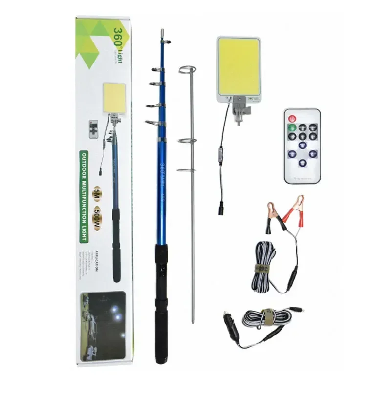 Outdoor Telescopic Rod DC 12V LED Fishing Rod Portable Camping Light for Picnic Camping Light