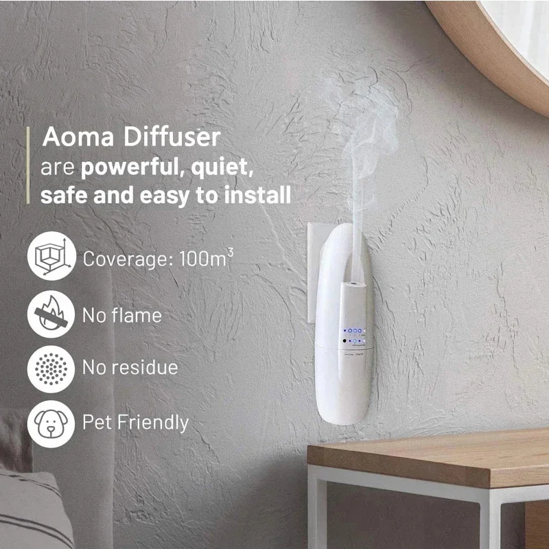 Difusor inteligente de óleo essencial sem água, máquina profissional de ar perfumado com tecnologia de nebulização, difusor de óleo plug-in de