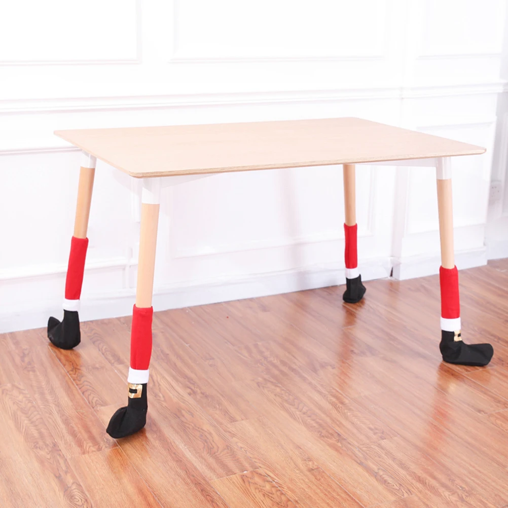 

8pcs Christmas Table Feet Sleeves Cartoon Chair Leg Covers Soft Furniture Protectors For Hardwood Laminate Floors Chair Feet