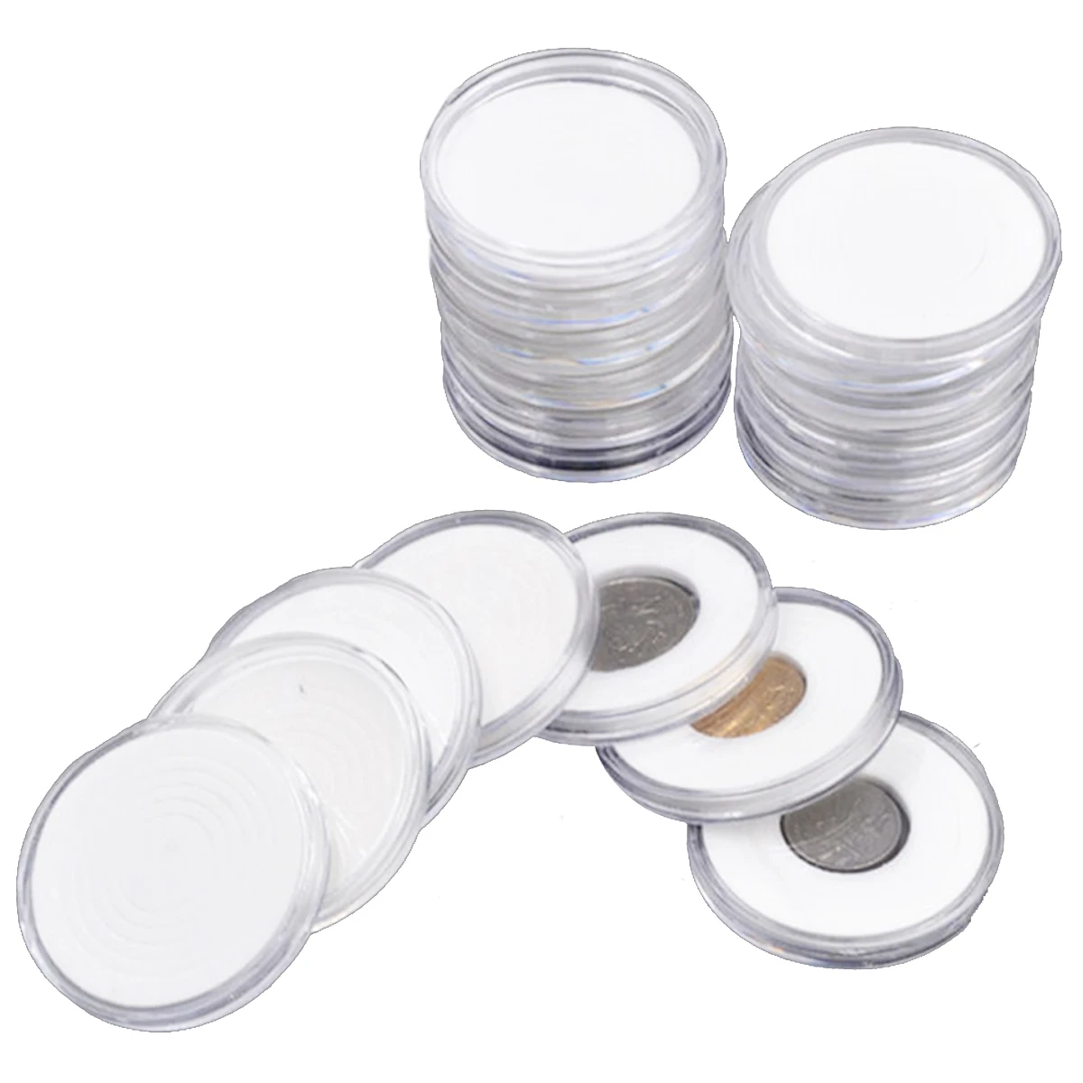 N38R_ 60-Piece 46mm Plastic Coin Capsules