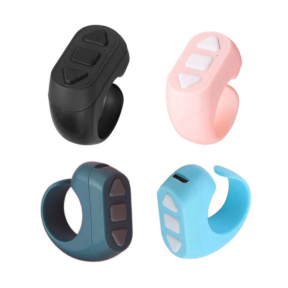 Rechargeable Wireless Bluetooth Shutter Release Button Mini Fingertip Ring Remote Control Phone Selfie Controller Self-Timer New