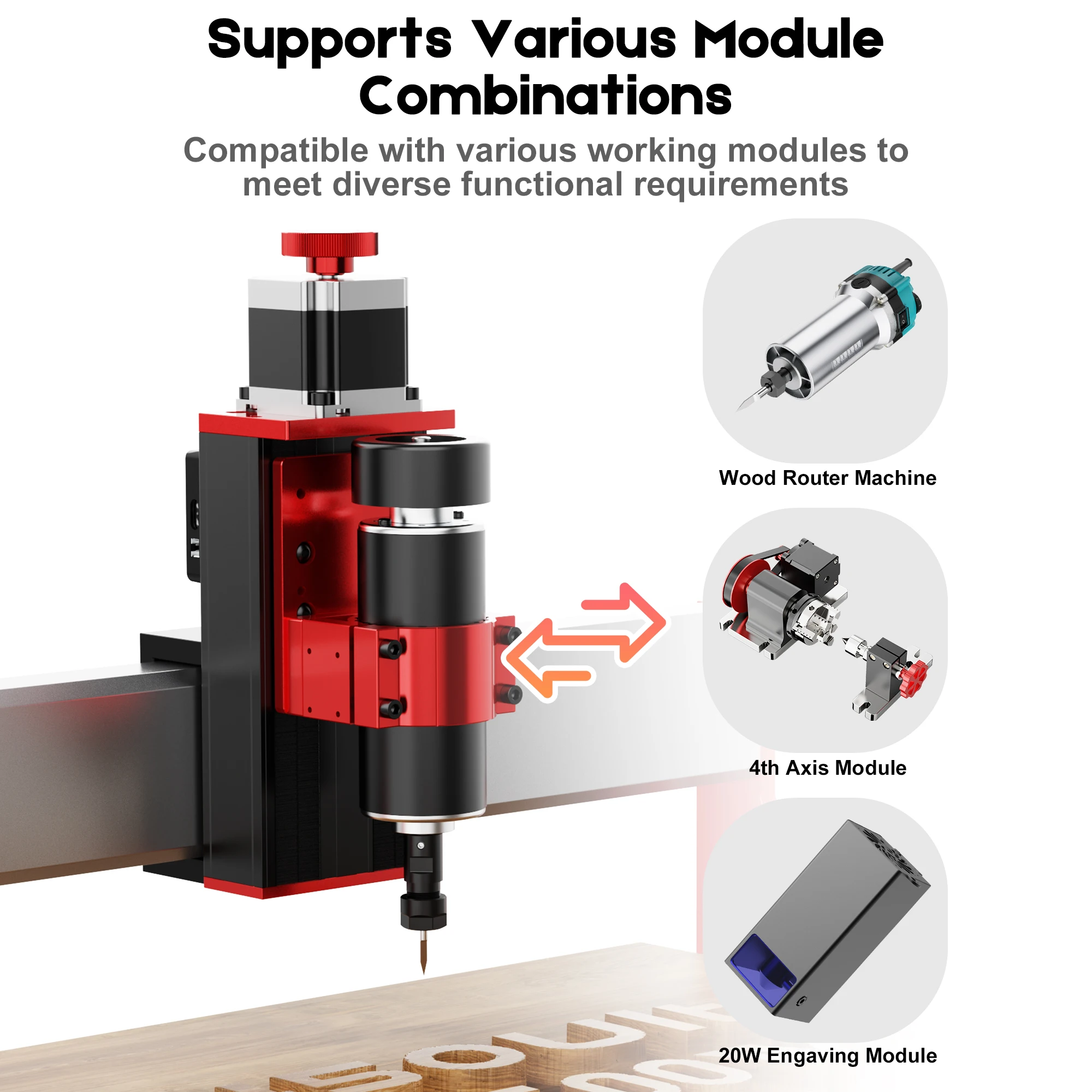Twotrees TTC450 Ultra CNC Router Machine 2-in-1 Laser Engraving Cutter Router Table for Wood Stone Aluminium MDF Paper