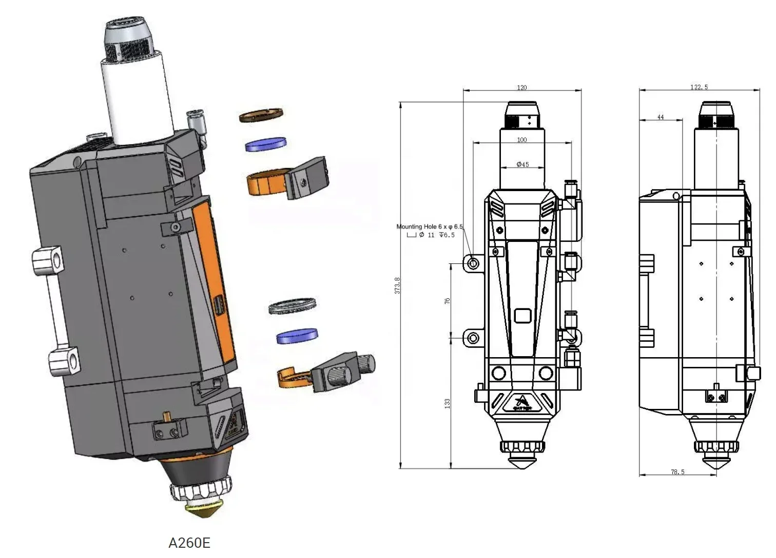 Au3tech A230E messa a fuoco automatica per testa di taglio con controller CNC 3721H SISTEMA SC2000 parti di macchine