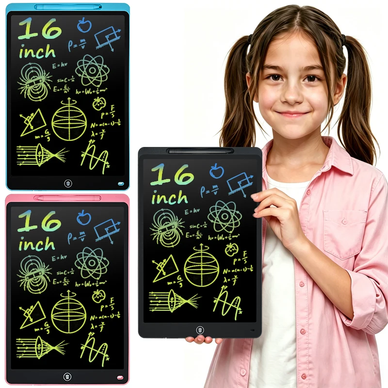 16-Inch LCD Drawing Tablet Electronic Drawing Board for Kids Doodle Blackboard Erasable Doodle Pad Educational Toy Birthday Gift