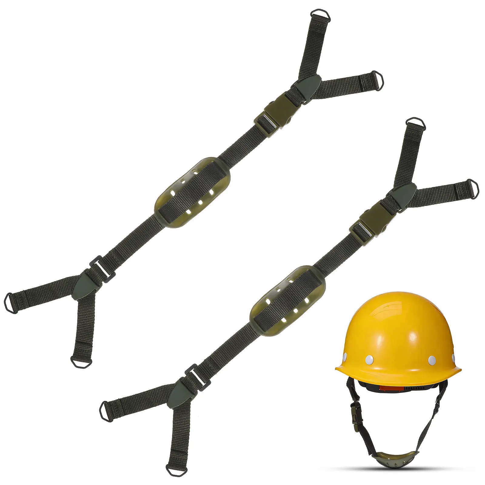 

2Pcs Chin Strap Military Green Adjustable Length Universal Fit Iron Hooks Baseball Softball Football Helmets