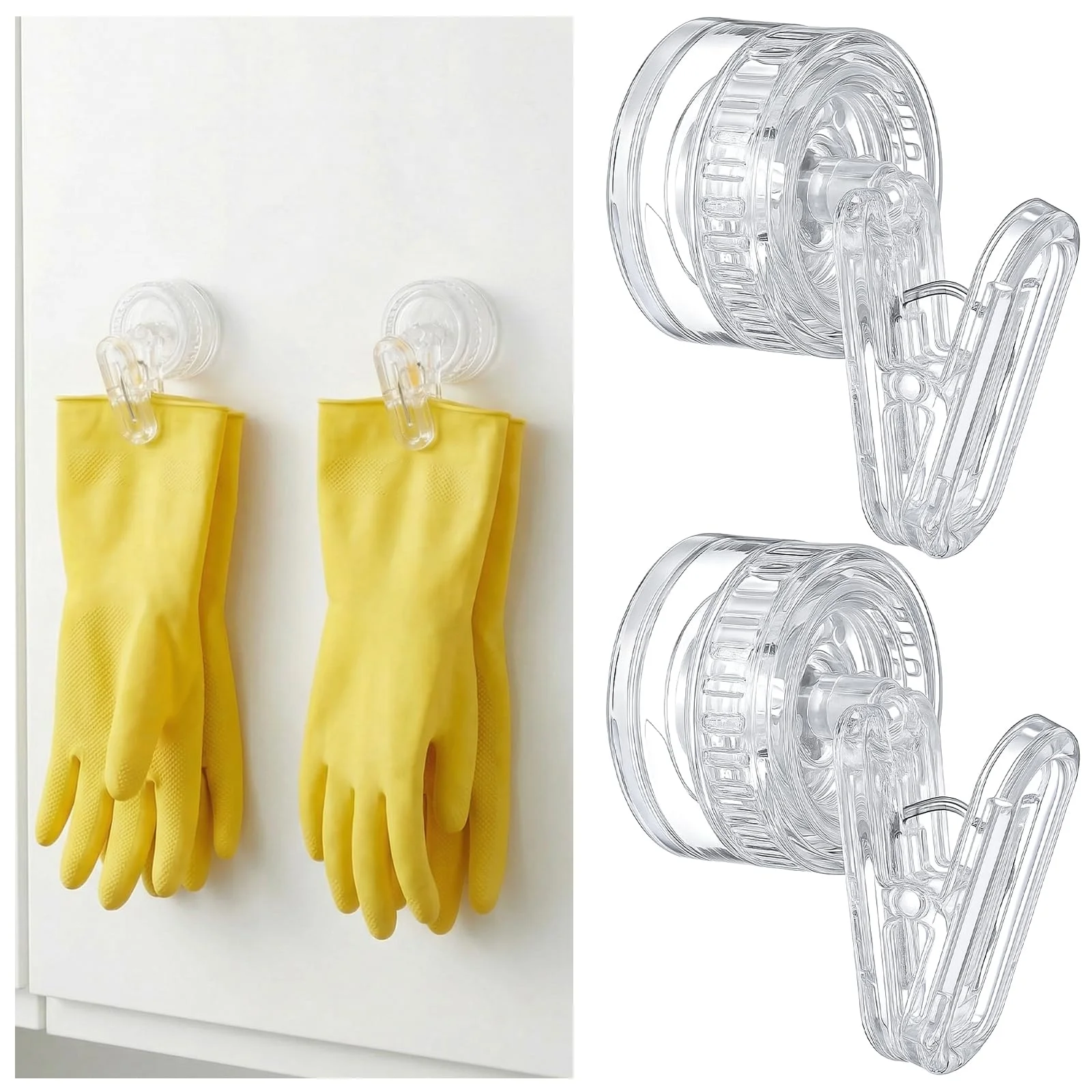1PC Dish Glove Clip with Suction Cup, Dish Gloves Towel Holder Clips, Towel Clips for Kitchen, Easy Install Removable