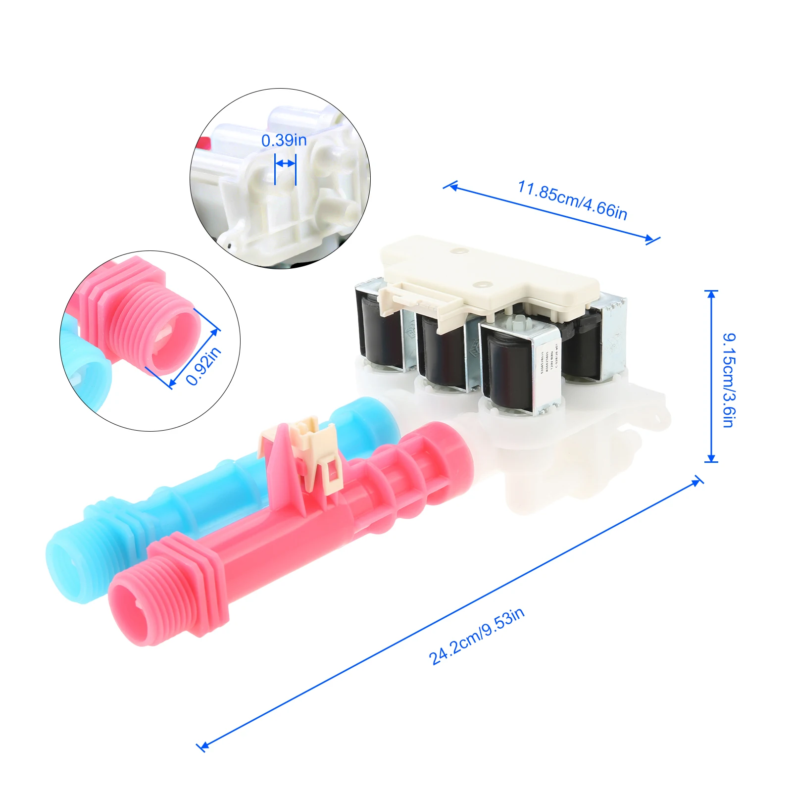 Replace 5304522534 PS16544354 5304514791 5304528029 Washer Water Inlet Valve Fit for Electrolux/GE/Hotpoint/Kenmore/Frigidaire