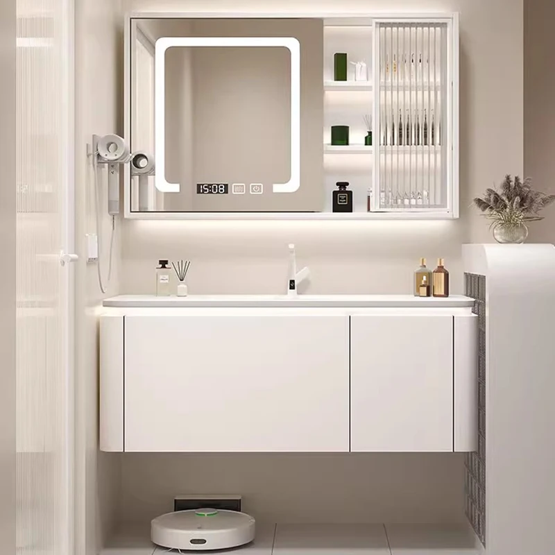 Makeup Mirror Cabinets Compact Modern Bathroom Smart Standing Mirror Cabinets Cosmetic Badkamer Spiegelkast Mirrored Furniture