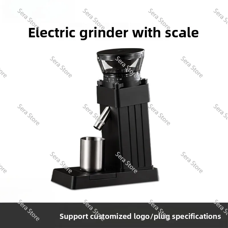 Electric belt scale bean grinder New household and commercial coffee bean grinder 60-speed adjustment quantitative powder