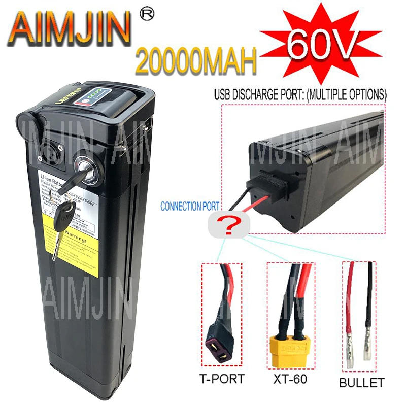 For Silverfish Elektrische Fiets Accu 60V Fiets Lithium Accu Voor 500W 800W 1500W 2000W Vouwen Elektrische Fiets