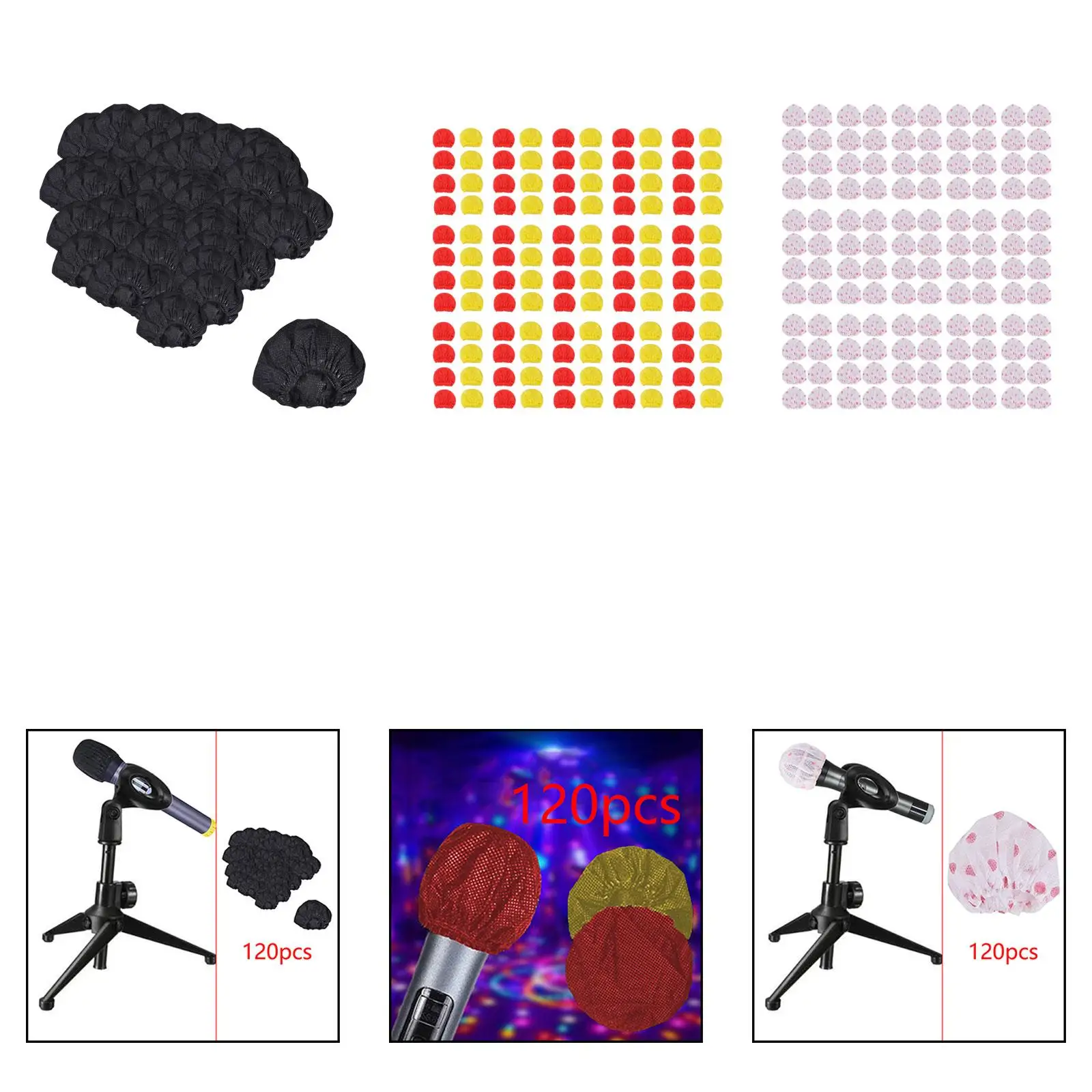120Pcs Disposable Microphone Covers Disposable Shield Portable for Variety of Microphone Mic Cover Set Nonwoven