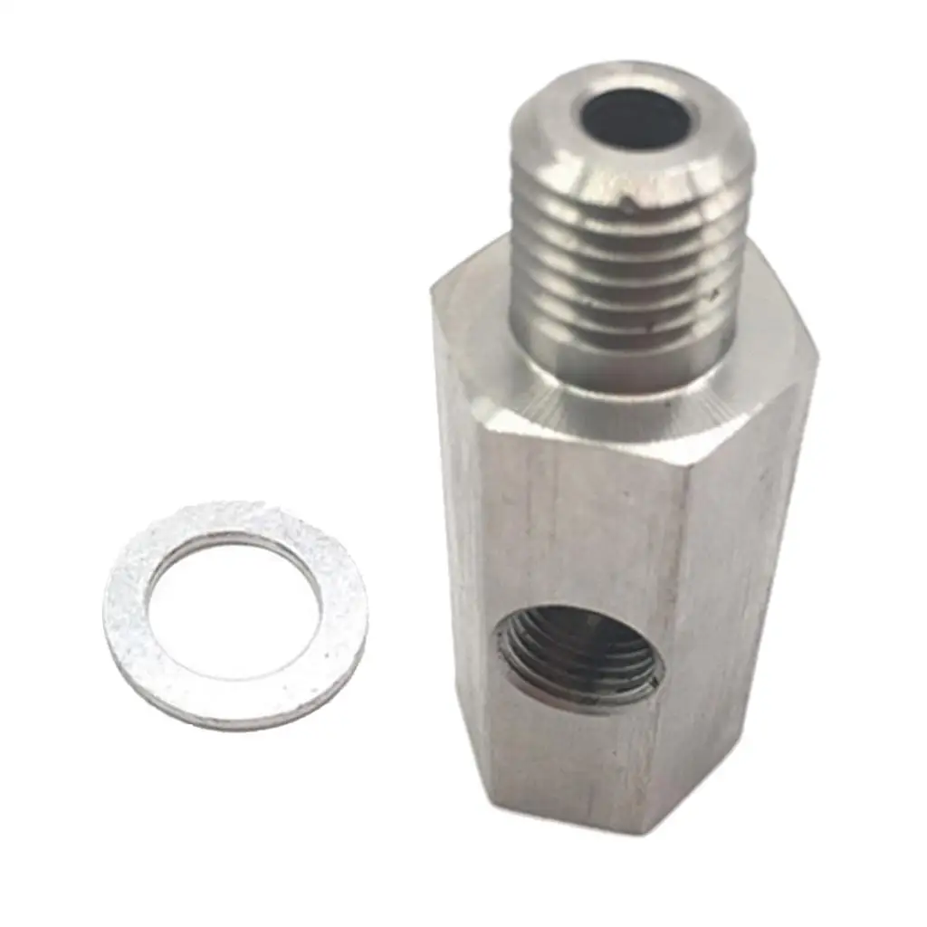 Oil Pressure Sensor NPT Tee Adapter with M12x1.25 in and Out 1 8 NPT Port Stainless Turbo Oil Sensor Kit