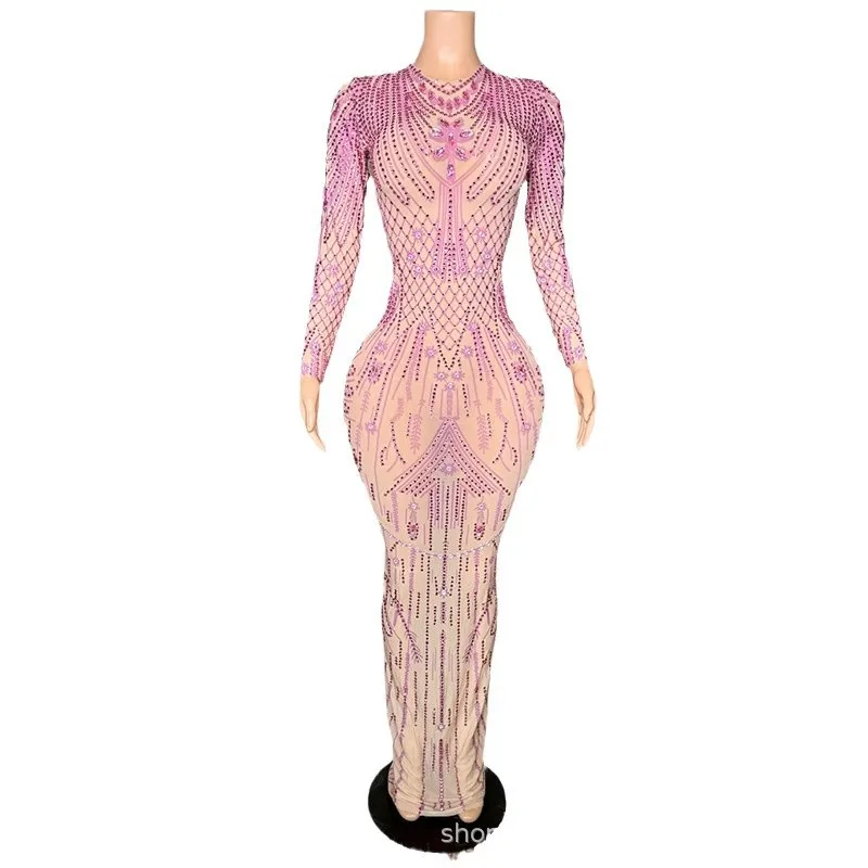 

Элегантное темпераментное светское платье со стразами, ежегодное собрание, профессиональная одежда, одежда для выступлений, атмосфера певцов