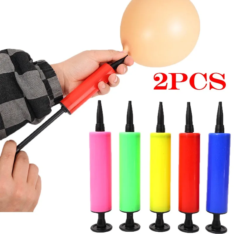 Hand Push Balloon Pump Plastic Balloon Inflater Air Pump Balloon Accessories Birthday Party Wedding Supplies Randomly Color