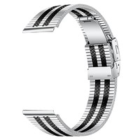 For Haylou Solar LS05 Watch Band Stainless Steel Replacement Strap - Silver / Black