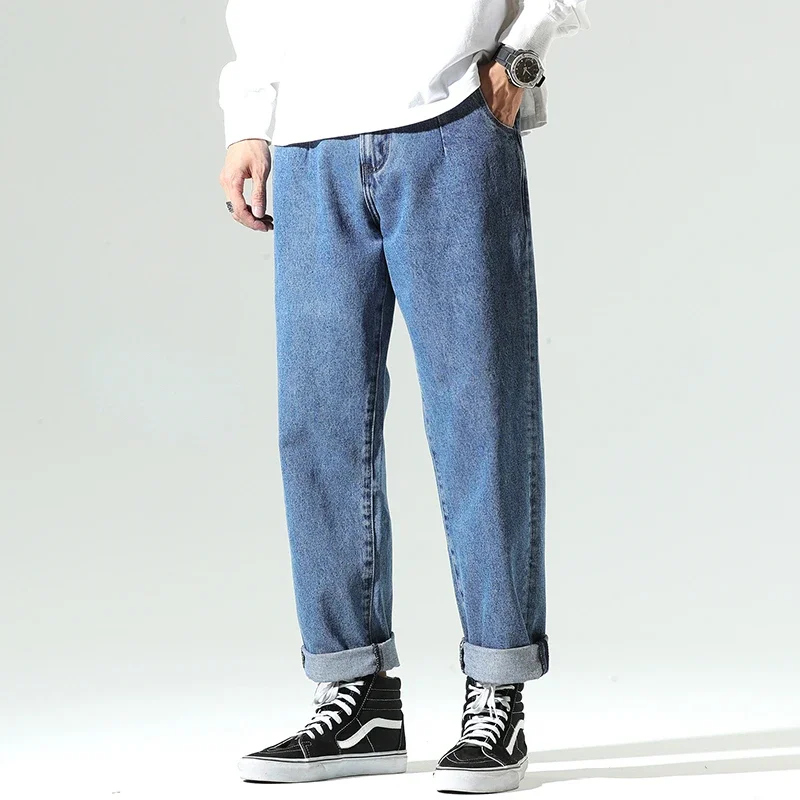 

2022 Autumn Vintage Jeans Pants Washed Loose Wide Leg Pants Straight Casual Fashion Pants Baggy Denim Trousers Streetwear Z12