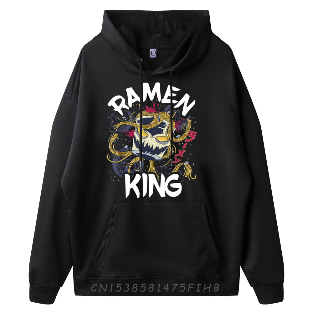 Ramen King Japanese Noodles Lover Scary Kawaii Ramen Bowl Grey Hoodie Graphic Tee New Year 2025 Gothic Style