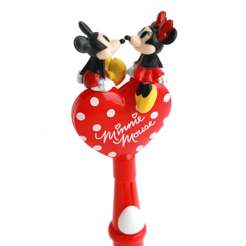 Bolpoin otentik Disney Mickey dan Minnie 3D, pena pemodelan alat tulis kreatif kartun siswa, pena tanda tangan terbatas lucu