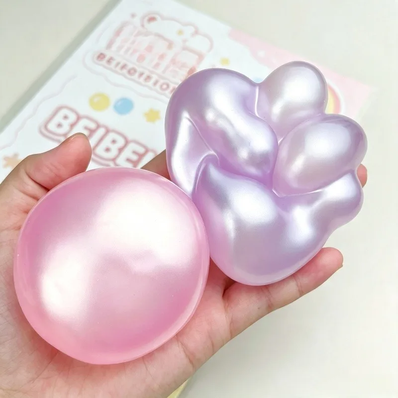 Handmade Squishy Ball Pearl Coconut Oil Moldable Squeeze Fidget Toy High Aesthetic Stress Relief Vent Gift For Teen Adults