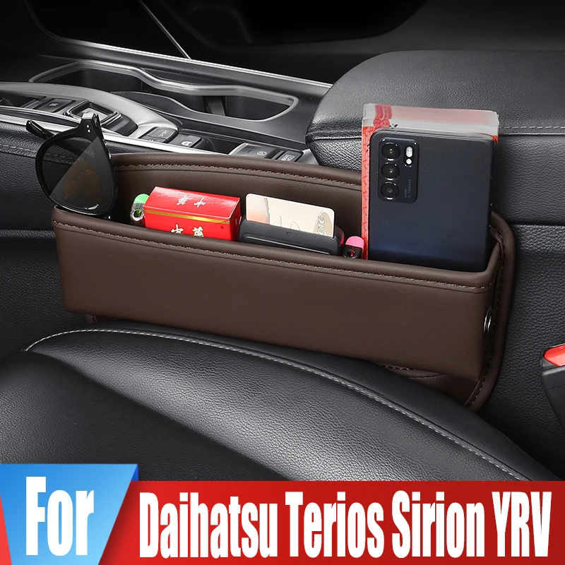 

Car Seat Side Crevice Storage Box For Daihatsu Terios Sirion YRV Water Cup Card Phone Reserved Charging Cable Hole Organizer Bag