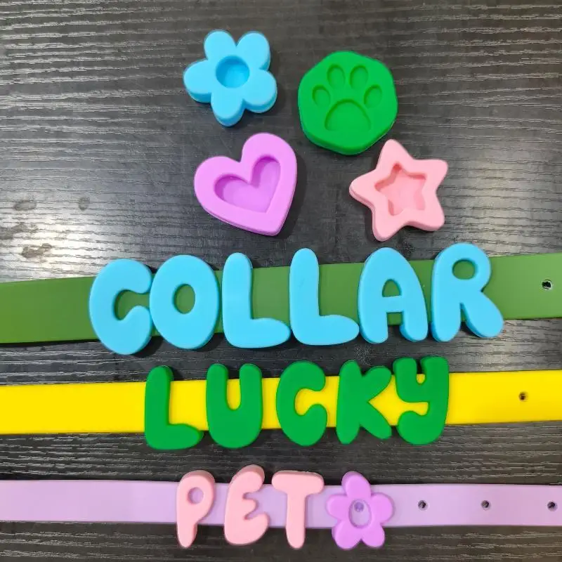 DIY Silicone Letter Charms Custom Dog Name Decor Anti-Fall Waterproof Fit for Thick Thin PVC Pet Collars