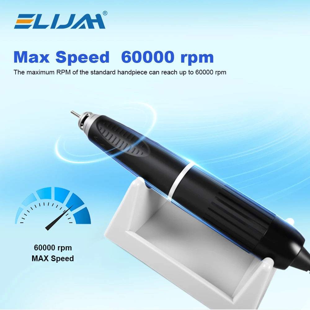 ELIJAH Dental Lab Brushless Micro Motor S300 60000RPM High Torque 7.8N.cm with Foot Pedal & Handpiece for Polishing & Carving