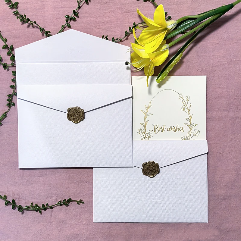 

10/30pcs 18x13cm White Envelopes for Wedding Invitations Business High-grade 250g Texture Paper Stationery Supplies Storage Bag