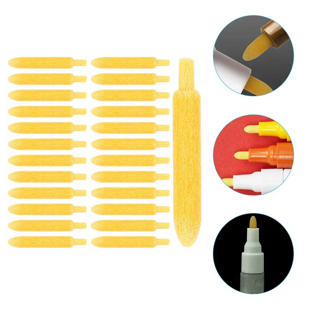 60 Pcs Replace Paint Pen Refill Permanent Marker Polyester Chemical Fiber Tips Replacement Nibs