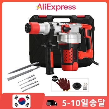 다기능 로터리 해머 드릴, 고성능 콘크리트 전기 해머 드릴 머신, 천공기 세트, 30 실린더, 2200W, 220V