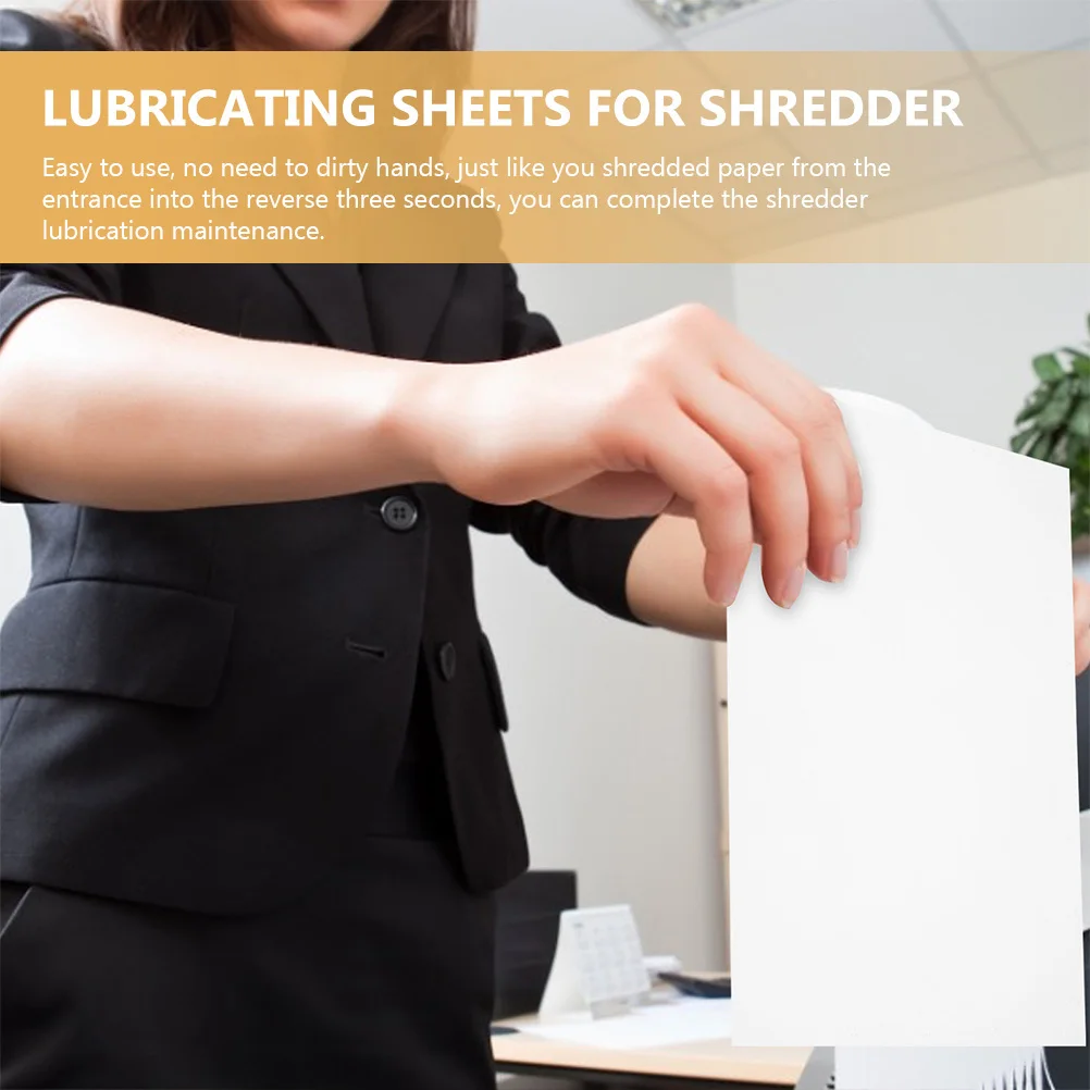 10Pcs Shredder Lubricant Sheets Gear Oil Papers for Smooth Cutting Reduce Static Noise Anti-Jamming Lubrication Supply Kit
