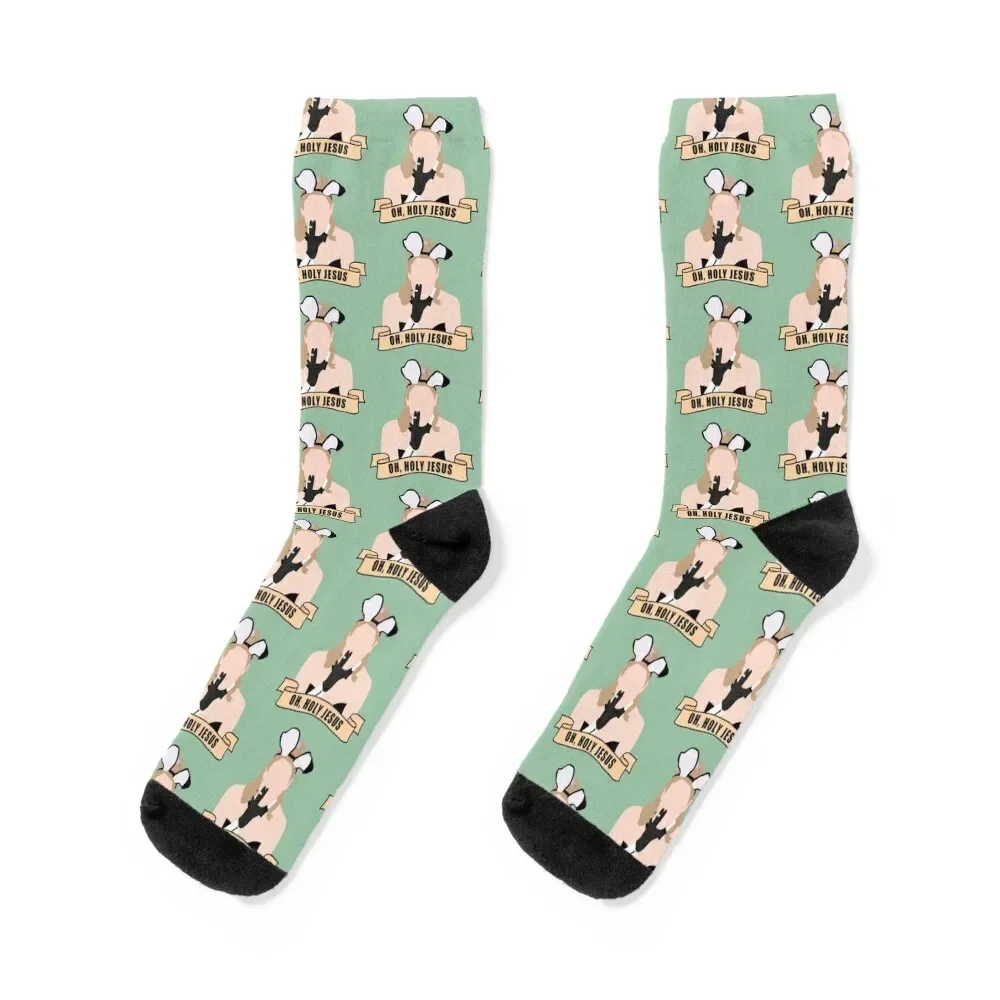 

oh holy jesus Socks cartoon fashionable Socks Male Women's