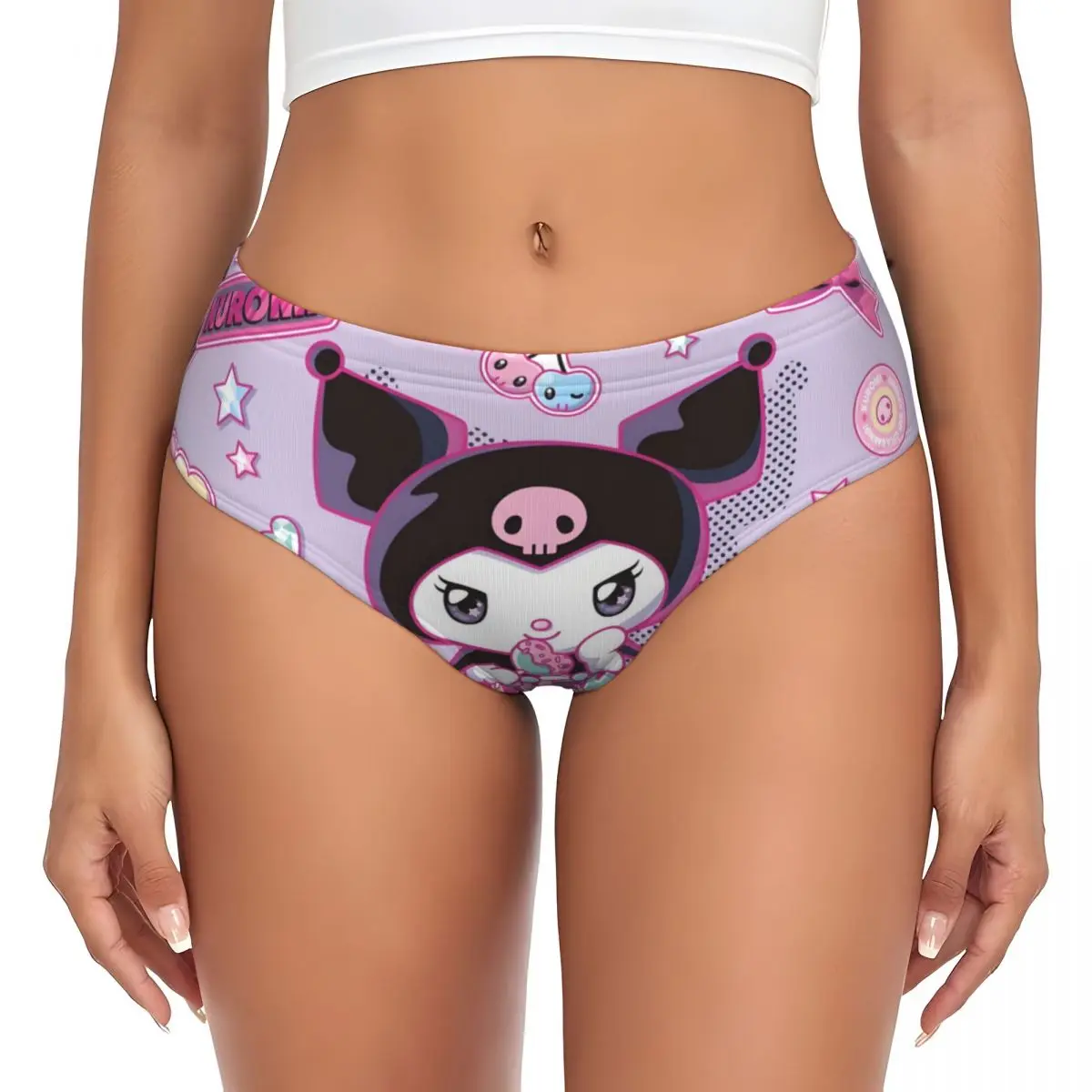 Biancheria intima da donna personalizzata Kuromi Hot Cartoon Kawaii Mutandine elasticizzate Manga Slip