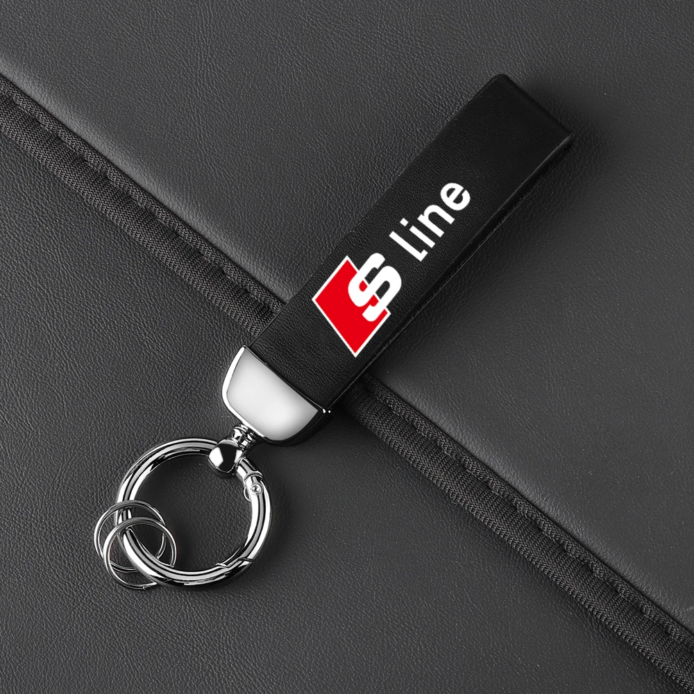 Metal sleutelhanger voor Audi Sline A1 A2 A3 A4 A4L A5 A6 A7 A8 A8L TT Q1 Q2 Q3 Q4 S8 auto sleutelringen accessoires
